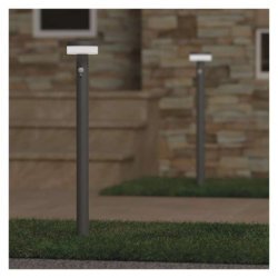 LED zahradní solární sloupkové svítidlo s čidlem soumraku, TERION, 12,5 × 12,5 × 80 cm