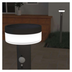 LED zahradní solární sloupkové svítidlo s čidlem soumraku, TERION, 12,5 × 12,5 × 80 cm