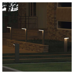 LED zahradní solární sloupkové svítidlo s čidlem soumraku, VEREA, 10,7 × 15,4 × 50 cm