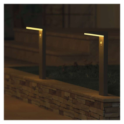 LED zahradní solární sloupkové svítidlo s čidlem soumraku, VEREA, 10,7 × 15,4 × 50 cm