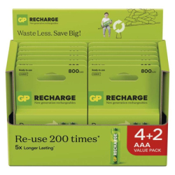 Nabíjecí baterie GP Recharge 800 AAA (HR03) 6 ks, 6 ks