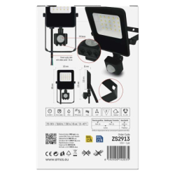 LED reflektor VISIO s pohybovým čidlem, 10 W, černý, neutrální bílá