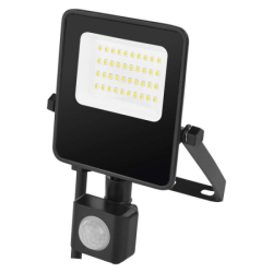 LED reflektor VISIO s pohybovým čidlem, 20 W, černý, neutrální bílá
