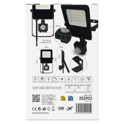 LED reflektor VISIO s pohybovým čidlem, 20 W, černý, neutrální bílá