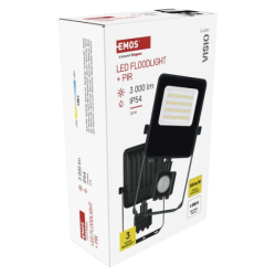 LED reflektor VISIO s pohybovým čidlem, 20 W, černý, neutrální bílá