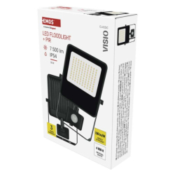 LED reflektor VISIO s pohybovým čidlem, 50 W, černý, neutrální bílá
