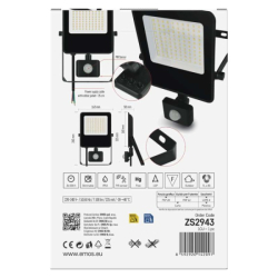 LED reflektor VISIO s pohybovým čidlem, 50 W, černý, neutrální bílá