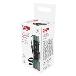 LED nabíjecí kovová svítilna 300 lm, 700 mAh