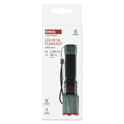 LED nabíjecí kovová svítilna 1200 lm, 2200 mAh