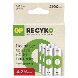 Nabíjecí baterie GP ReCyko 2100 AA (HR6), 6 ks, 6 ks