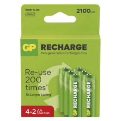 Nabíjecí baterie GP Recharge 2100 AA (HR6) 6ks, 6 ks