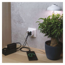 Rozbočovací zásuvka 1×, 1×USB-A+1×USB-C, bílá