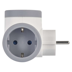 Rozbočovací zásuvka 2×, 1×USB-A+1×USB-C, bílo-šedá