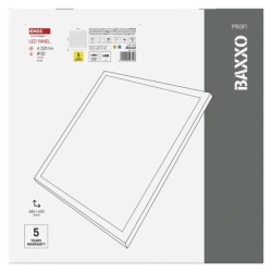 LED panel BAXXO 60×60, čtvercový přisazený bílý, 36W neutr. bílá