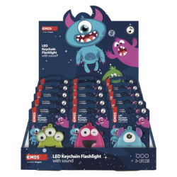 LED klíčenka - příšerky se zvukem, 18 ks, display box, 18 ks