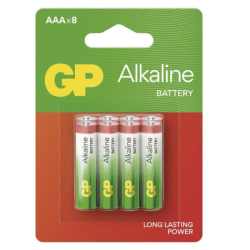 Alkalická baterie GP Alkaline AAA (LR03), 8 ks, 8 ks
