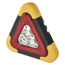 LED varovný trojúhelník, nabíjecí, COB LED + červená LED