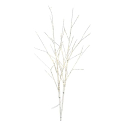 LED dekorace – 2x březová větvička, 60 cm, 3x AA, venkovní i vnitřní, teplá bílá, časovač