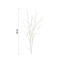LED dekorace – 2x březová větvička, 60 cm, 3x AA, venkovní i vnitřní, teplá bílá, časovač