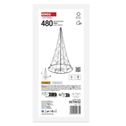 LED svítící stromek, 180 cm, venkovní i vnitřní, teplá bílá