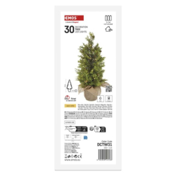 LED svítící stromek, 50 cm, venkovní i vnitřní, teplá bílá, časovač
