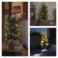 LED svítící stromek, 50 cm, venkovní i vnitřní, teplá bílá, časovač