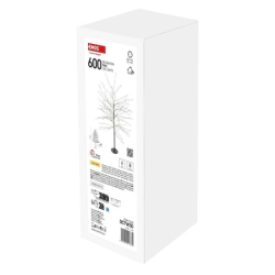 LED svítící stromek, 120 cm, venkovní i vnitřní, teplá bílá, časovač