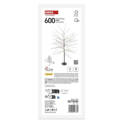 LED svítící stromek, 120 cm, venkovní i vnitřní, teplá bílá, časovač