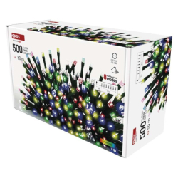 LED vánoční řetěz, 50 m, venkovní i vnitřní, multicolor, programy, časovač