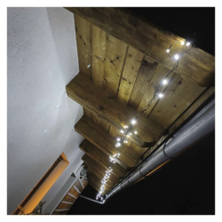 LED vánoční řetěz, 50 m, venkovní i vnitřní, studená bílá, programy, časovač