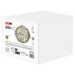 LED vánoční koule – 200 LED, venkovní i vnitřní, teplá bílá
