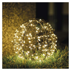 LED vánoční koule – 200 LED, venkovní i vnitřní, teplá bílá
