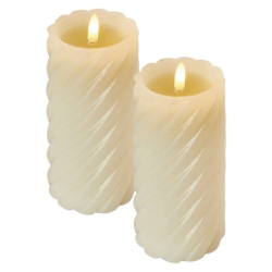 LED dekorace – vosková svíčka, 17 cm, 2x AAA, vnitřní, teplá bílá, 2 ks, časovač, 2 ks