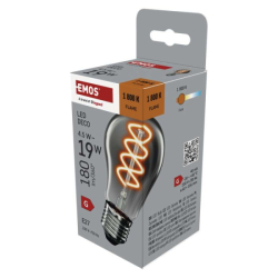 LED žárovka DECO SMOKED A60 / E27 / 4,5 W (19 W) / 180 lm / flame