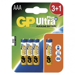 Alkalická baterie GP Ultra Plus AAA (LR03), 4 ks