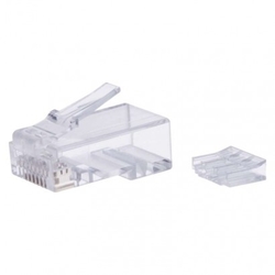 Konektor RJ45 pro UTP kabel (drát), průhledný, 20 ks