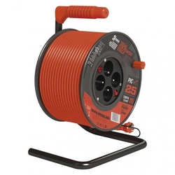 PVC kabel na bubnu s vypínačem – 4 zásuvky, 25m, 1,5mm2