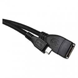 USB kabel 2.0 A/F - micro B/M OTG 15cm černý