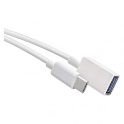 Datový OTG kabel USB-A 3.0 / USB-C 3.0  s funkcí redukce, 15 cm, bílý