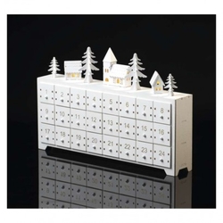 LED adventní kalendář dřevěný, 23x37 cm, 2x AA, vnitřní, teplá bílá, časovač