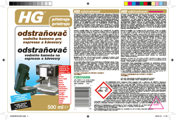 HG Odstraňovač vodního kamene pro espresso a kávovary na bázi kyseliny mléčné 500ml