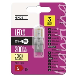 LED žárovka Classic JC 2,5W G9 teplá bílá