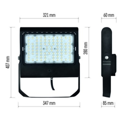 LED reflektor PROFI PLUS černý, 100W neutrální bílá