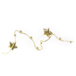 LED vánoční řetěz zlatý – hvězdičky, 1,9 m, 2x AA, vnitřní, teplá bílá, časovač