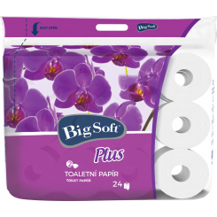 Big Soft Plus 2vrstvý toaletní papír, role 160 útržků, 24 rolí