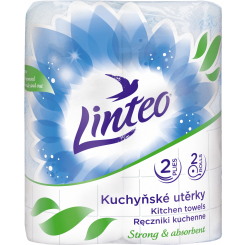 Linteo 2vrstvé kuchyňské papírové utěrky, 2× 10 m, 2 role