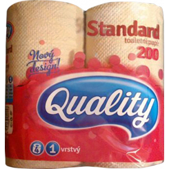 Q-PAP Quality Standard 1vrstvý toaletní papír, role 17 m, 4 role